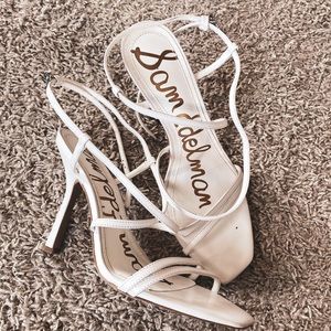 Sam Edelman Leeanne Strappy White Heels